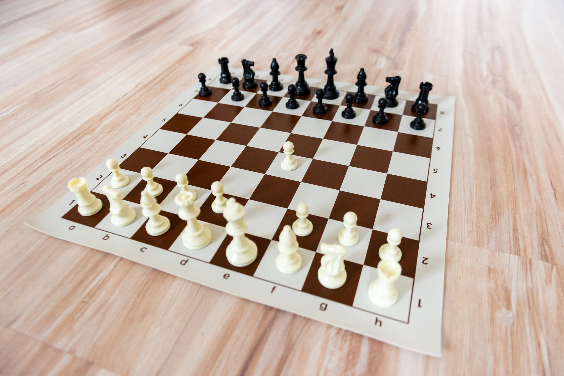 Rolovacia šachovnica hnedá, šachové figúrky