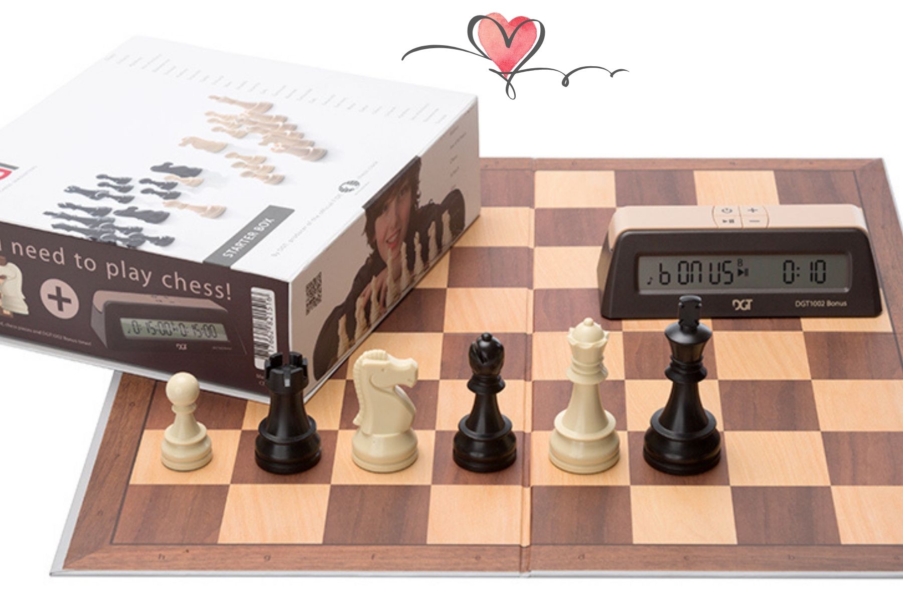Šachová súprava s digitálnymi hodinami