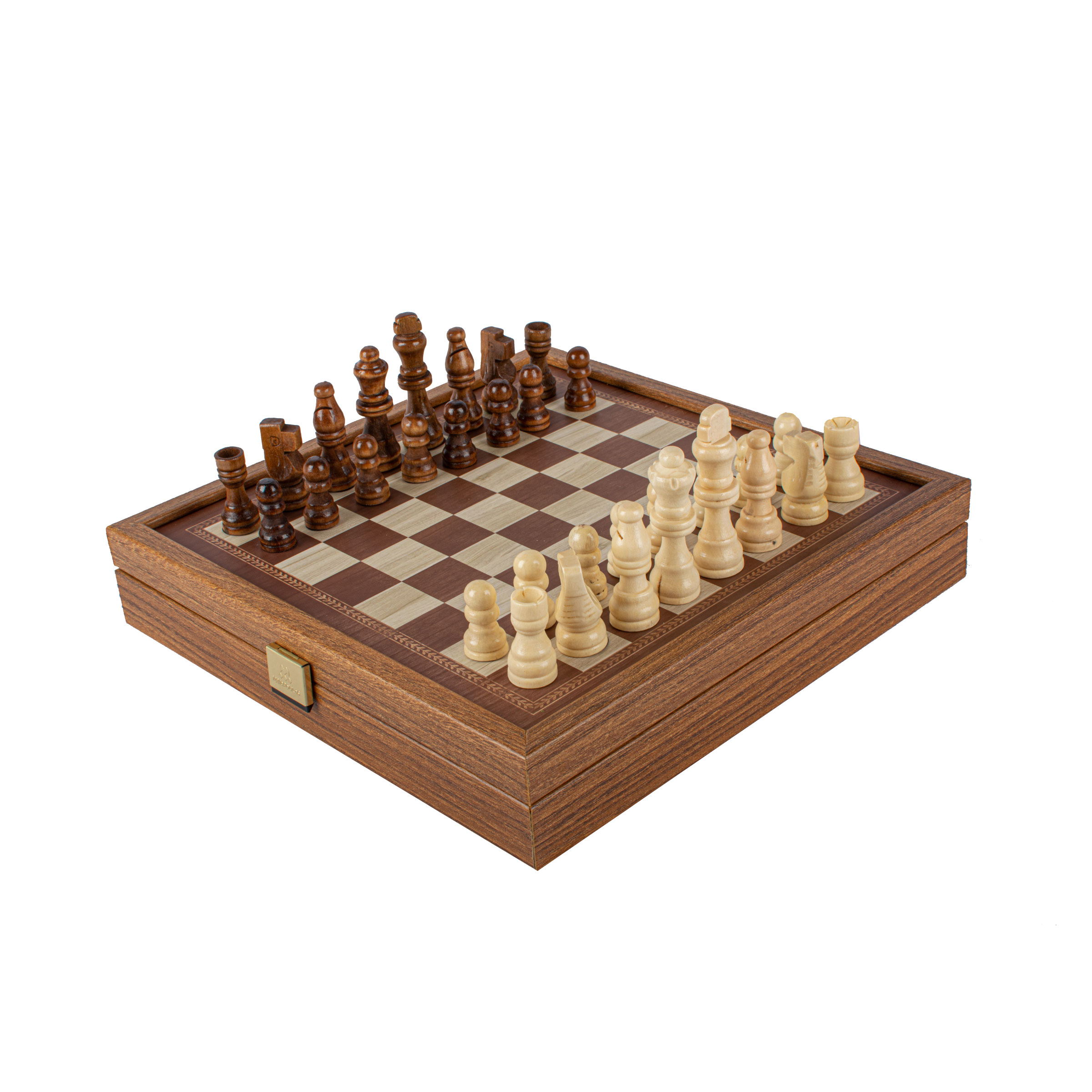 Šach a backgammon v drevenom kufri